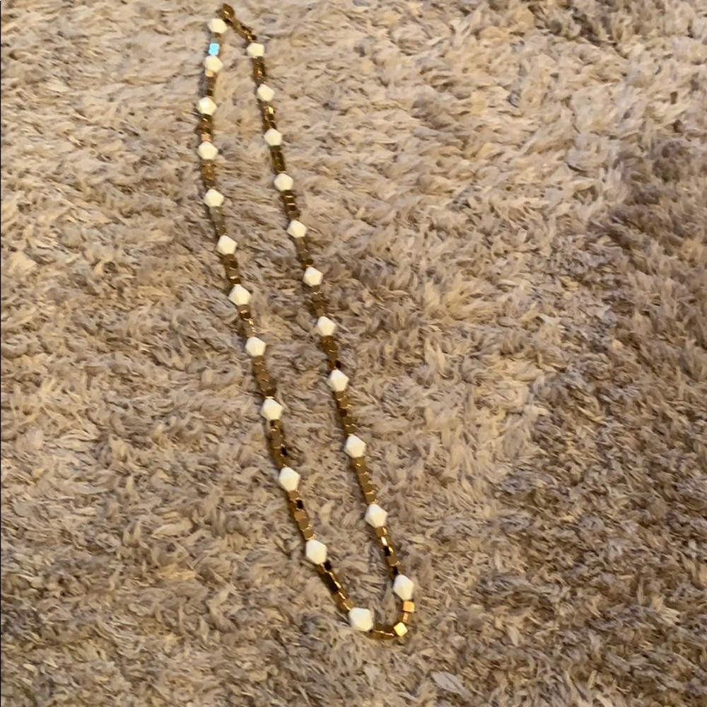 Tory Burch Gold and White Necklace